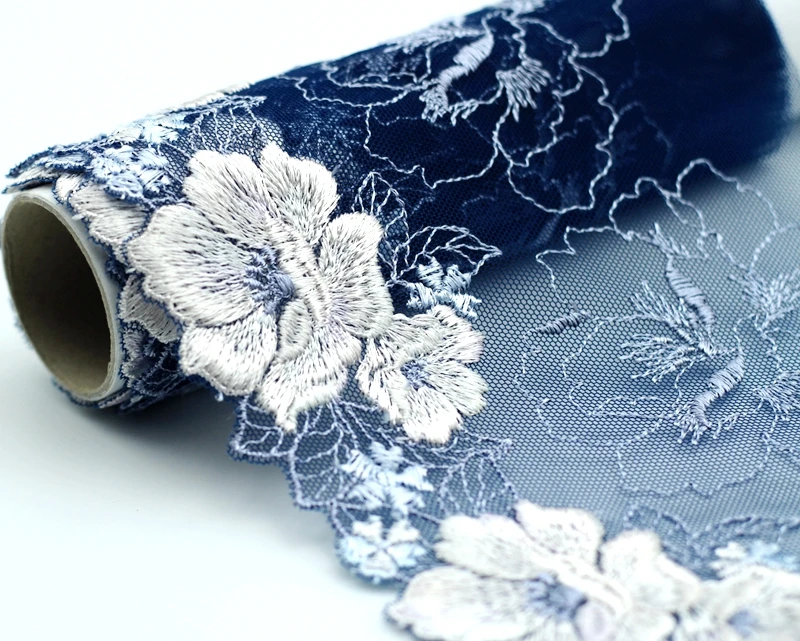 2yards/lot 7.49 дюйм(ов) широкий вышитый тюль Кружево отделкой сетки кружевной ~ 2 цвета ~~
