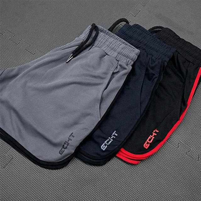 New Men Fitness Bodybuilding Shorts Man Summer  Workout Male Breathable Mesh Quick Dry Sportswear Jogger Beach Short Pants 3