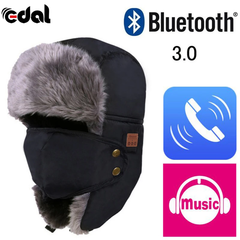 EDAL technology, Мягкая Теплая Шапка-бини, беспроводные, с функцией Bluetooth, наушники, наушники, динамик, микрофон, Bluetooth, шапка для спорта на открытом воздухе