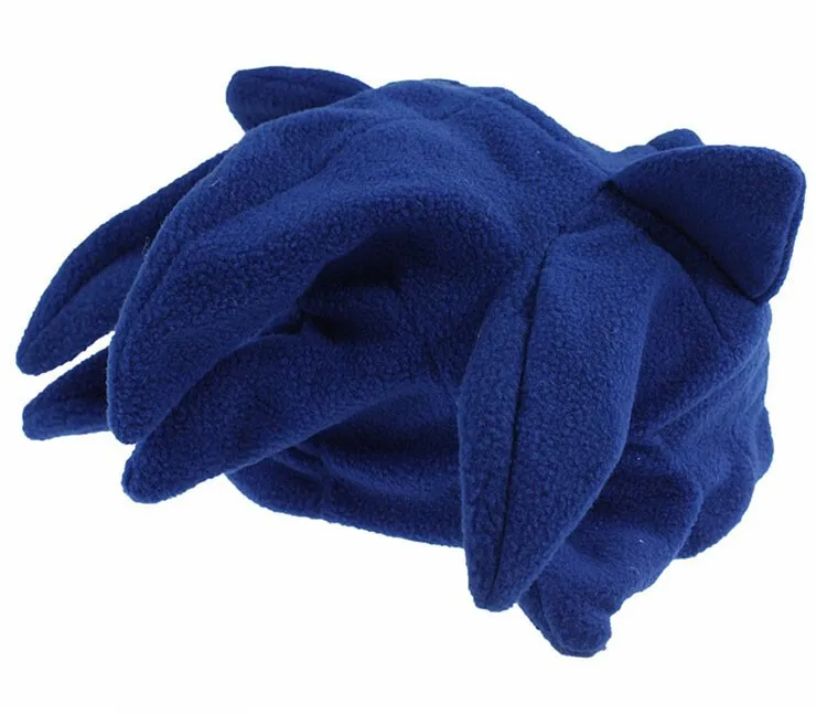 OHMETOY Соник X FS Соник Ежик флисовая шапка для косплея аниме шапочка плюшевая шапка костюмы черный синий для детей подростков взрослых