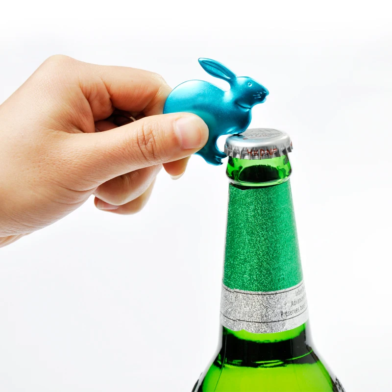 AceCamp Портативный 3D кролик формы брелок открывалка для бутылок Алюминий сплава красочные кольцо для ключей открывалка для бутылок пива креативный подарок