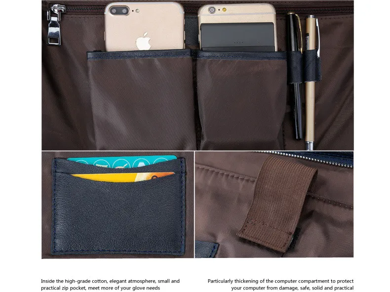 Натуральная кожа деловой большой емкости мужской портфель для путешествий мужская сумка на плечо 14 дюймов Сумка для ноутбука
