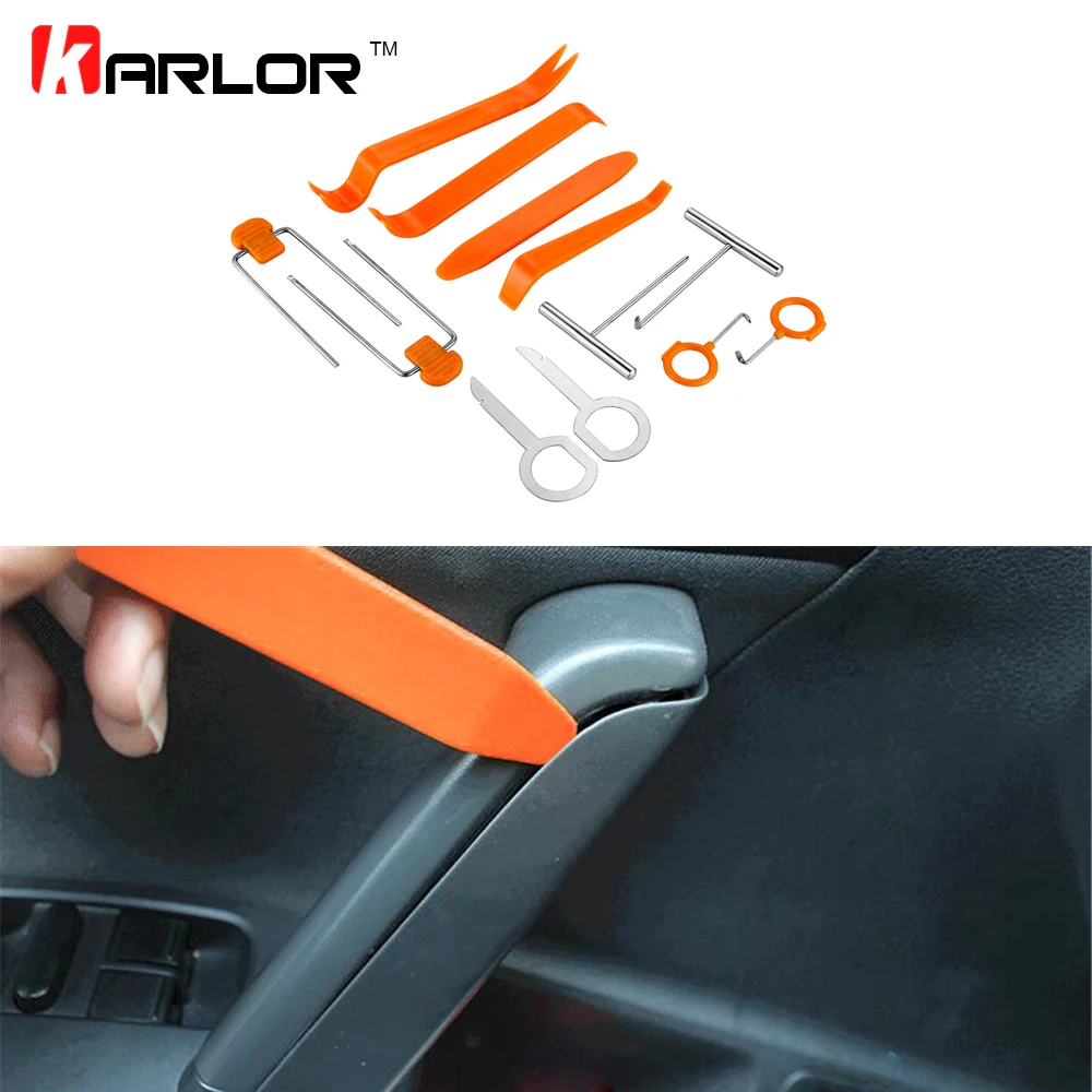 

12pcs/set Professional Vehicle Dash Trim Tool Car Door Panel Audio Dismantle Remove Install Pry Kit Refit Set Repairing Tools