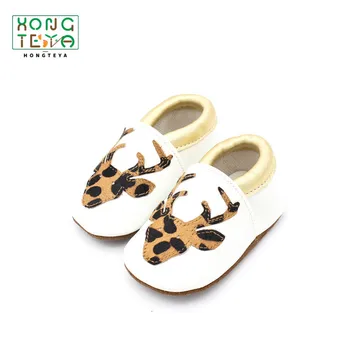 

High Quality Baby Shoes Leopard Deer Genuine Leather Newborn Baby Moccasins First Walker Infant Toddler casual Boot For 0-24M