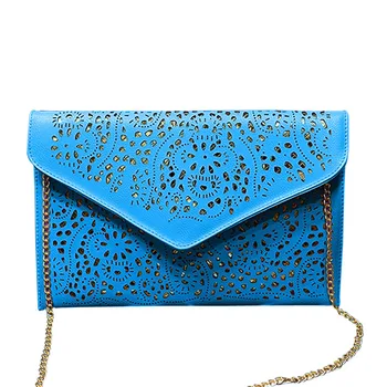 

Hot Selling Fashion Women Cutout Handbags Vintage Style Hollow Out Shoulder Bags Day Clutches Lady Chain Envelope Bag -B5