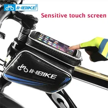 INBIKE Touch Screen Mountain Bike Accessories Bicycle Bag Front Frame Top Tube Bag Waterproof Saddle Bag Cell Phone Cycling Bag