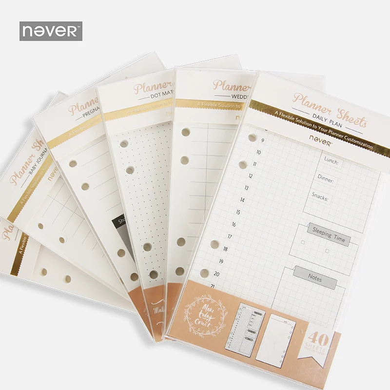 Nover Spiral notebook A6 наполнитель бумаги Дневник Книга внутреннее ядро для Filofax внутренние страницы для спирального планировщика офисные и школьные принадлежности