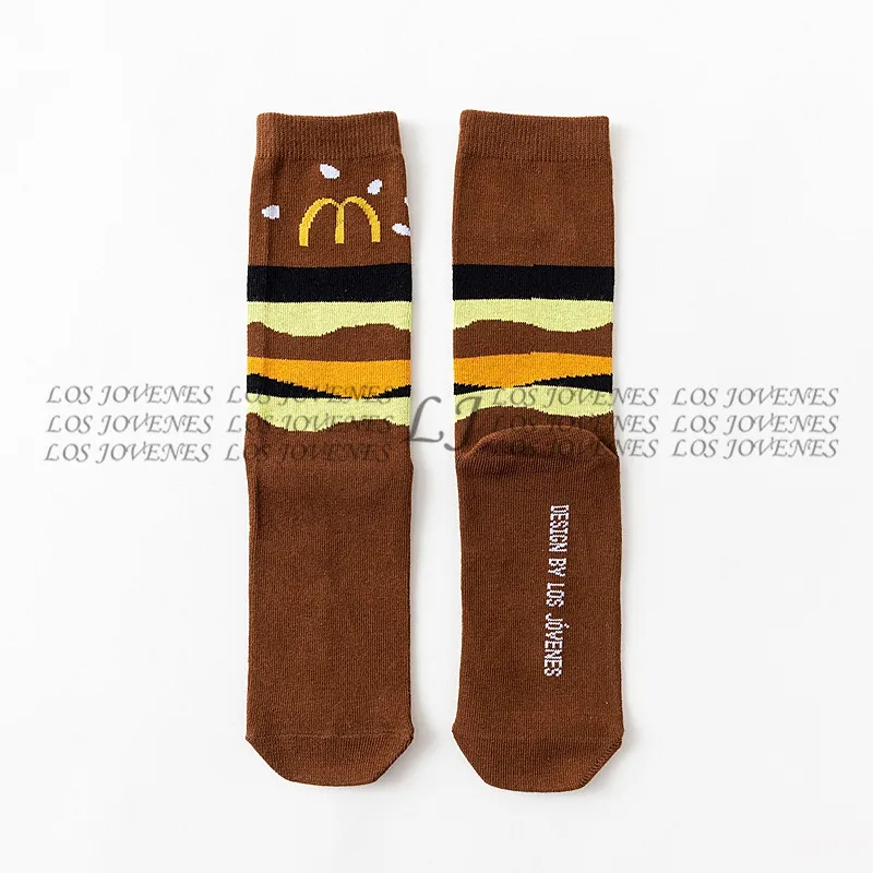 Японский Харадзюку торт Гамбург печенье носки милые забавные граффити еда кавайные носки для женщин креативное искусство Calcetines Divertidos Sox