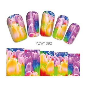 YZWLE, 1 лист, на выбор, полное покрытие, для дизайна ногтей, переводные наклейки, наклейки, обертывания, советы, украшения для ногтей - Цвет: YZW1392