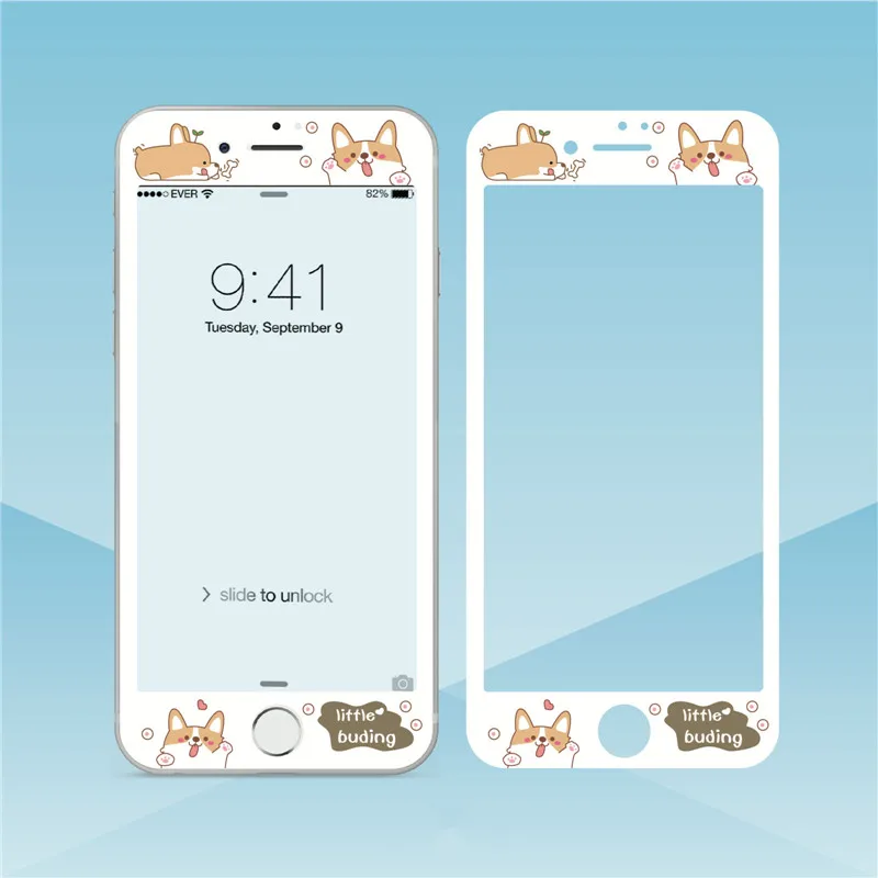 Мультяшное закаленное стекло для iPhone 7, 8 plus, 3D мягкая пленка с краями, защита экрана Lucky Cat для iPhone 6, 6 S, 6 plus, защитное стекло