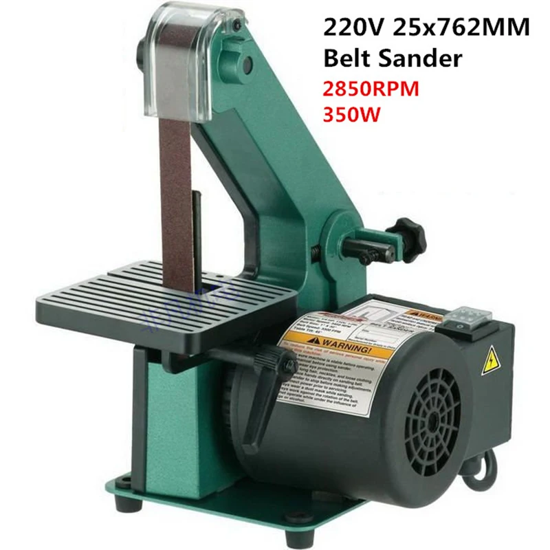 

220V Sanding Machine Woodworking Belt Sander Metal Polisher Knife Grinder Chamfering Machine 350W 2850RPM 25x762MM Y