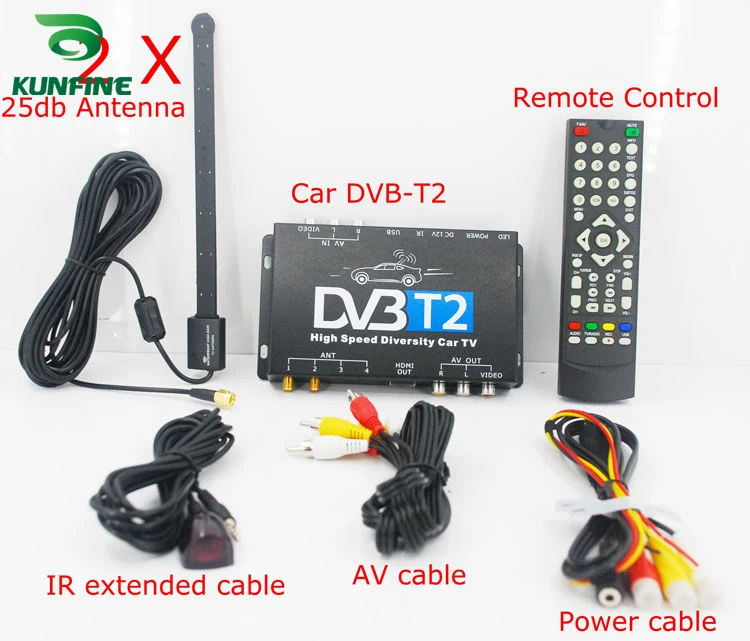 HDTV Car DVB T2 DVB T MULTI PLP Digital TV Receiver automobile DTV box With Two