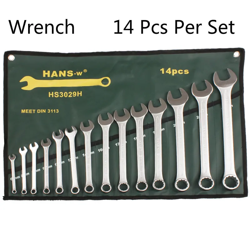 Hans Tool Wrench Set Dual-purpose Chrome Vanadium Tools Set 14 Pcs Per Set