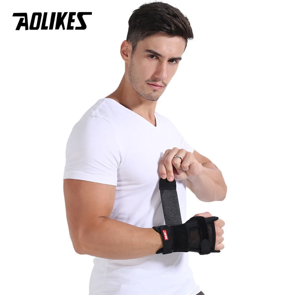AOLIKES 1 шт. Бандаж на запястье поддержка Спортивный Браслет безопасная стальная
