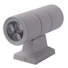 IP65 светодиодный 6 Вт Настенный светильник двойной стороной вверх и вниз AC85-265V столб/капитель/светильник уличный водонепроницаемый алюминиевый светодиодный крыльцо лампа