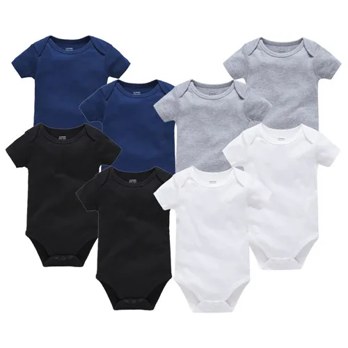 3PCS/lot 5PCS/lot 7PCS/lot 8PCS/lot Baby Boy Girl Clothes Short Sleeve Cotton Solid Baby Jumpsuit roupa de bebes Unisex Bodysuit - Цвет: ZHY10