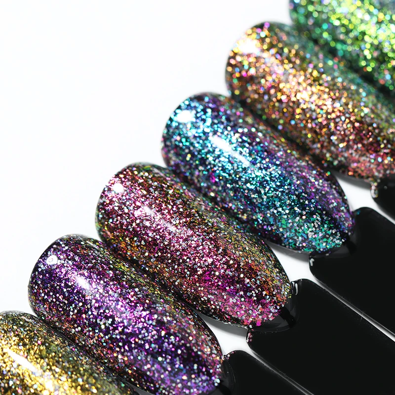 UR SUGAR 5ml Chameleon Holographic Gel Polish Starry Sparkle Glitter Soak Off UV Gel Varnish Nail Art Lacquer