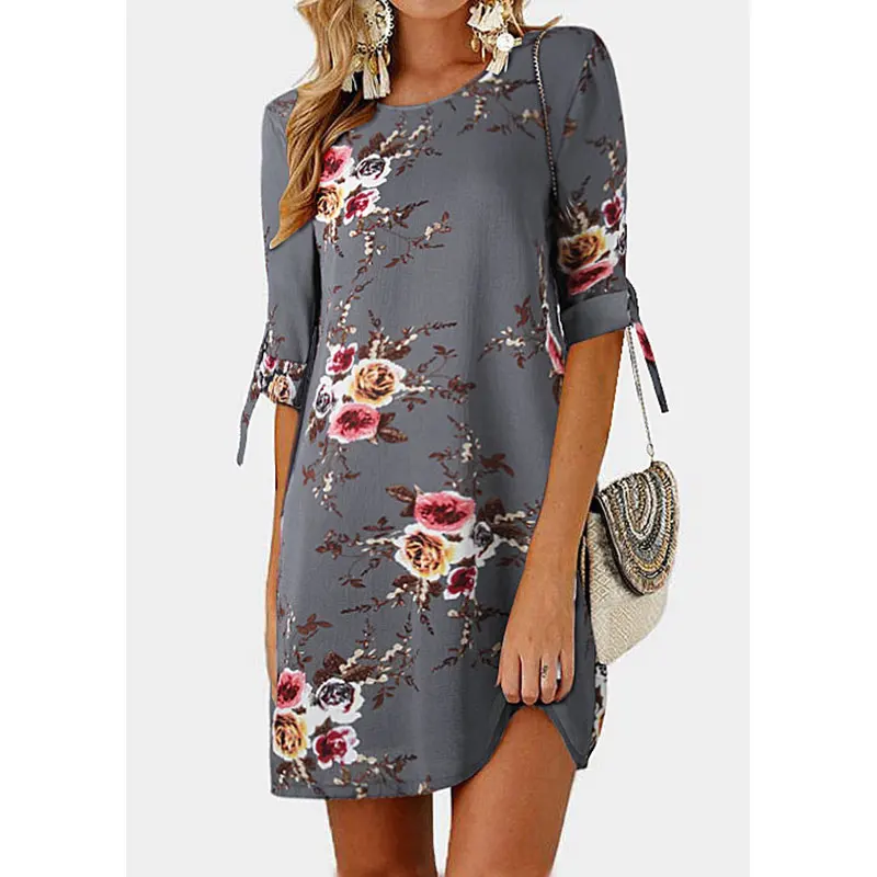 

VESSOS Floral Tab-Sleeve O-Neck Mini Dress boho summer women dress bohemian woman dress camisas mujer robe femme ete 2019