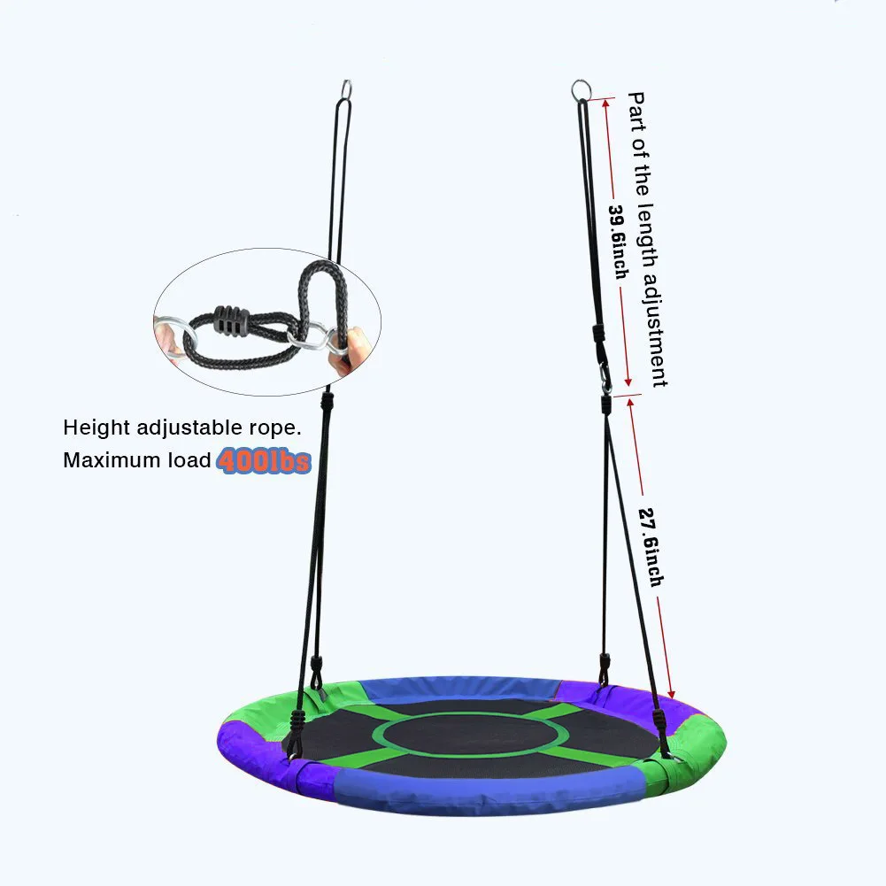 Качели для игрушек, разные цвета, детские качели для дерева, гигантские, 40 дюймов, блюдце, дерево, качели для детей, кресло-качалка с весом 400 фунтов, стиль - Цвет: Assorted  Green