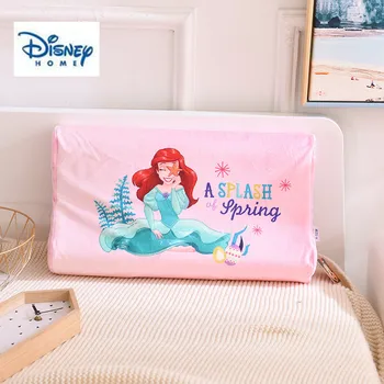 

3d LATEX Memory Pillow disney mermaid bed pillow 100% cotton fabric pink girl bedding room decor Sleeping neck care soft pillows