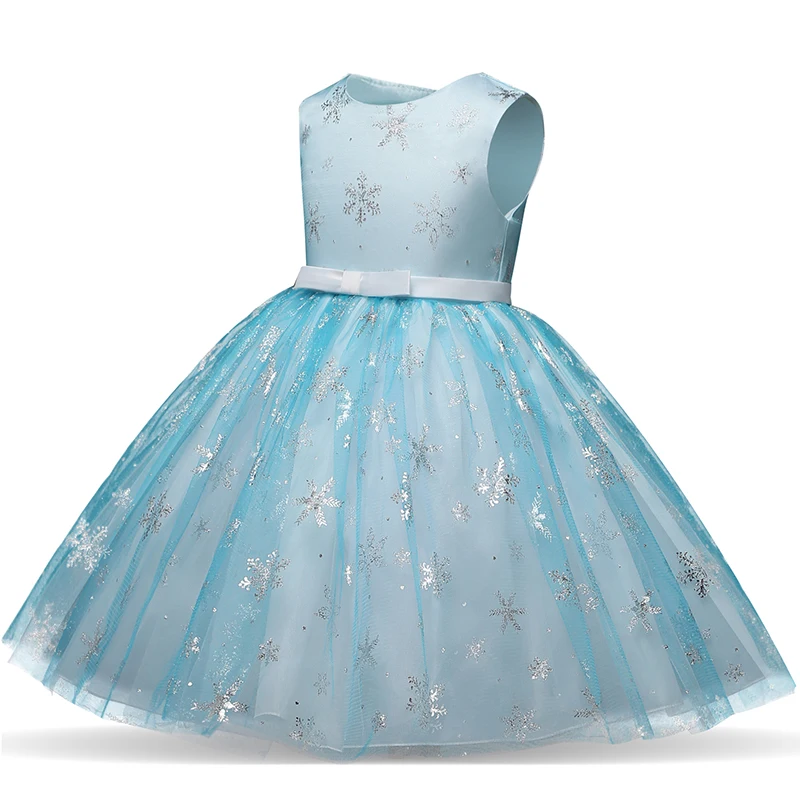 Нарядное детское платье принцессы для девочек; Детские вечерние платья на свадьбу и День рождения; костюм Снежинки для девочек; vestido infantil