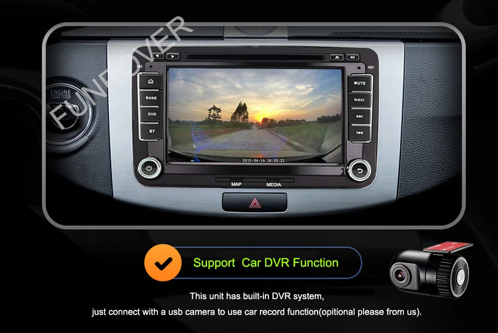 Top FUNROVER 7"2 din android 6.0 Car dvd Stereo Player GPS Navigation In-Dash For VW Volkswagen POLO PASSAT Golf Tiguan Skoda Rapid 30