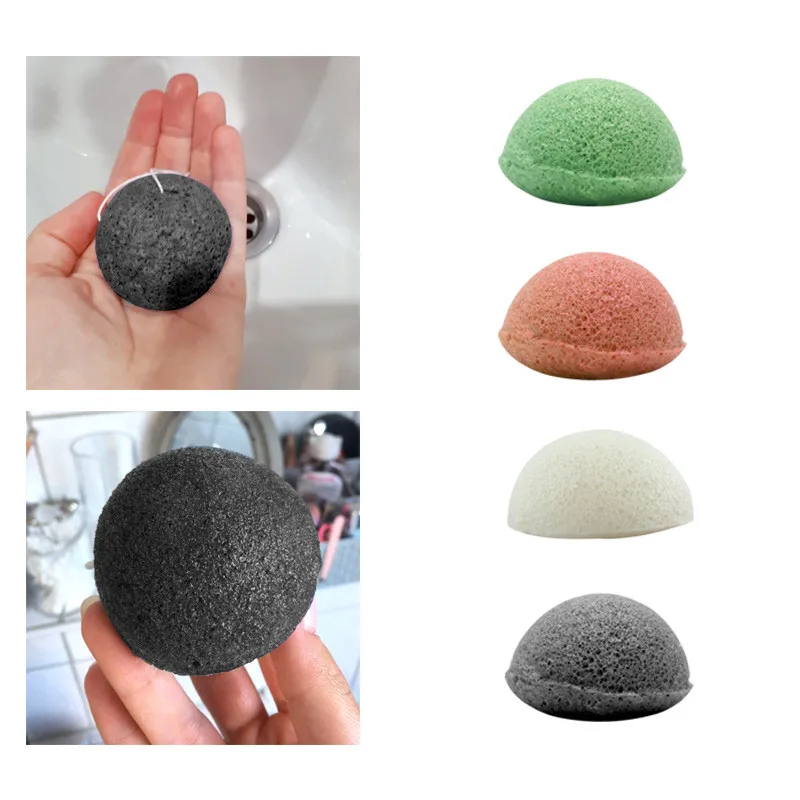 

Natural Konjac Cosmetic Puff Bamboo Charcoal Cleanser Facial Makeup Cleaning Sponge Puff Facial Cleanser