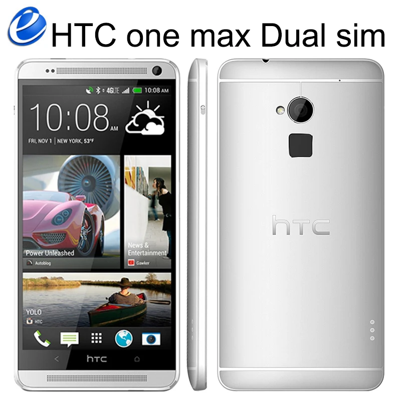 Разблокированный смартфон HTC One Max с двумя sim картами 16 Гб ПЗУ 2 ОЗУ четырёхъядерный