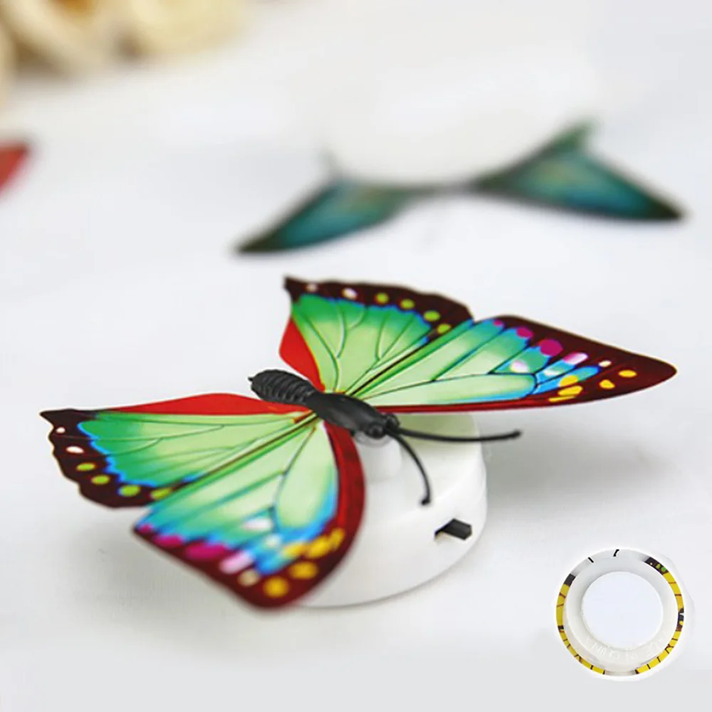 

Colorful Flash Changing Butterfly LED Cartoon Lights Glow Dark Toys Wall Decor Night Light Lamp with suction pad Party decor