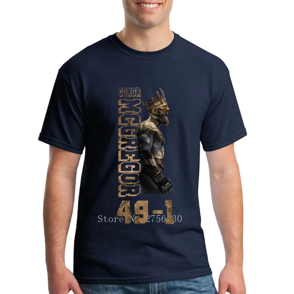 The King Of Conor McGregor 49 - 1 Mens Top Tees Men Printing On T Shirts Party Short Sleeve Father's Day 3XL | Мужская одежда