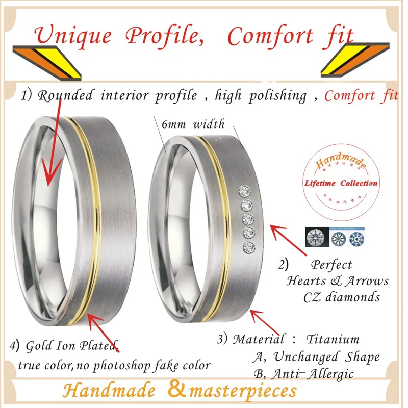 Mens Wedding Band jewelry Rings pair fine Titanium Alliance anel anillos bague femme Couple rings for women