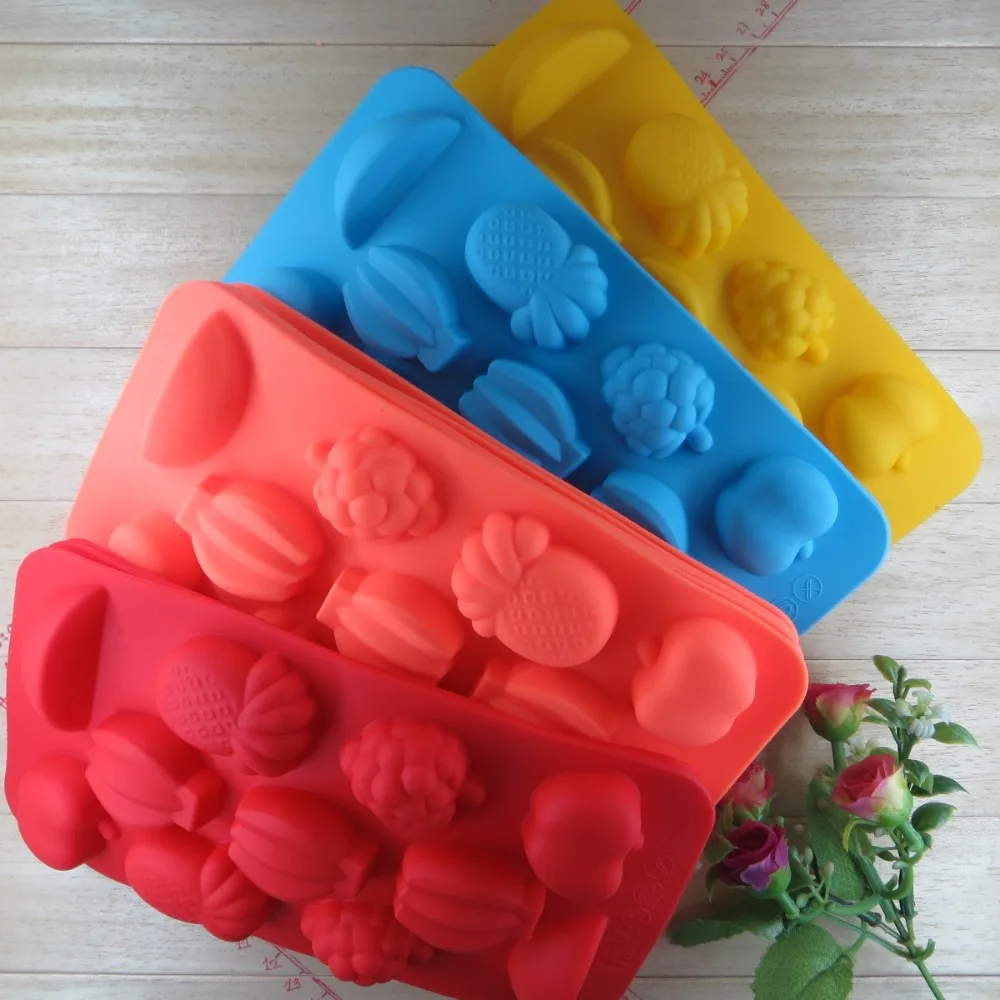 

Free shipping 11 holes chocolate mold all kinds fruit shap silica gel cake mold candy manufacture jelly mold
