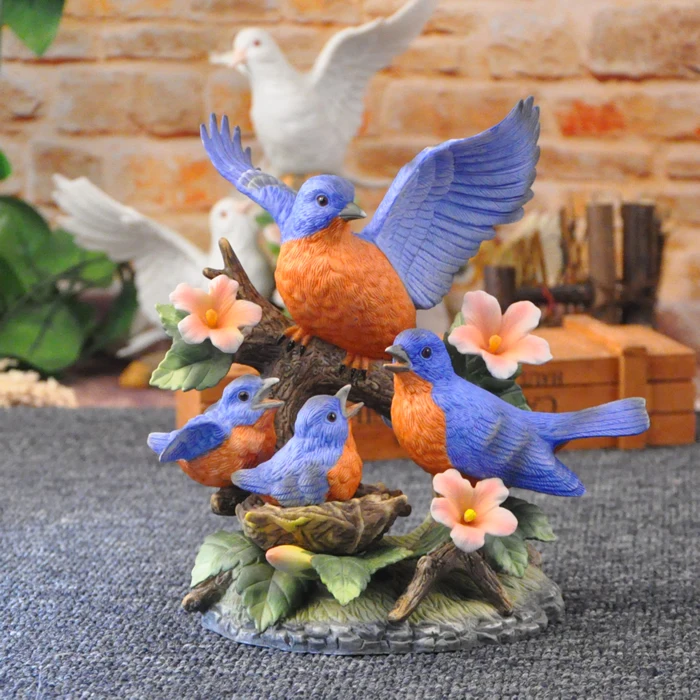 metal bird figurine home decor accent set of 3