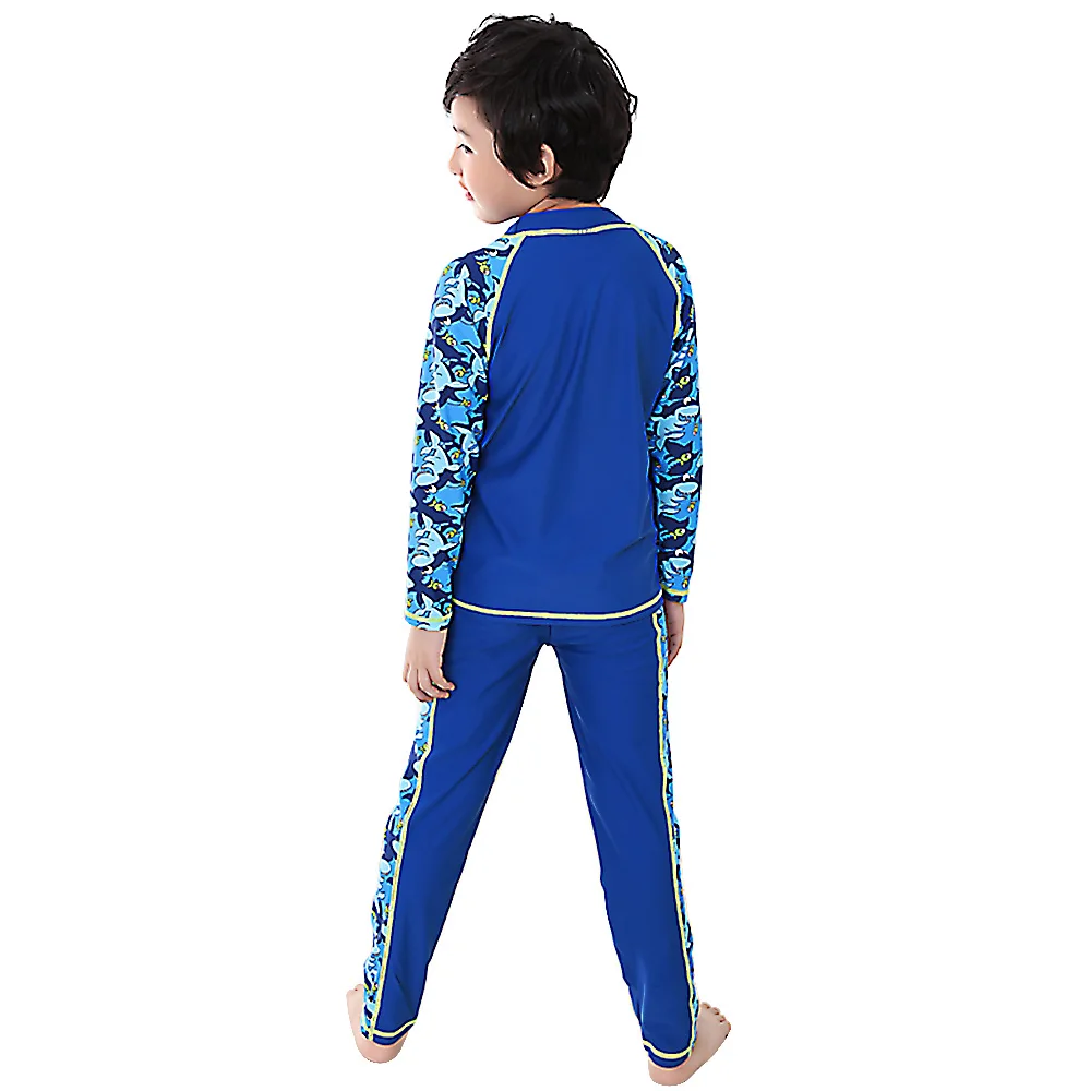 BAOHULU с длинным рукавом лайкра детский купальник для мальчиков синий ...