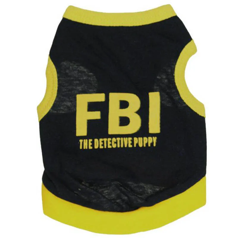 Жилет FBI футболка топ на бретелях для собак летняя одежда маленькой собаки