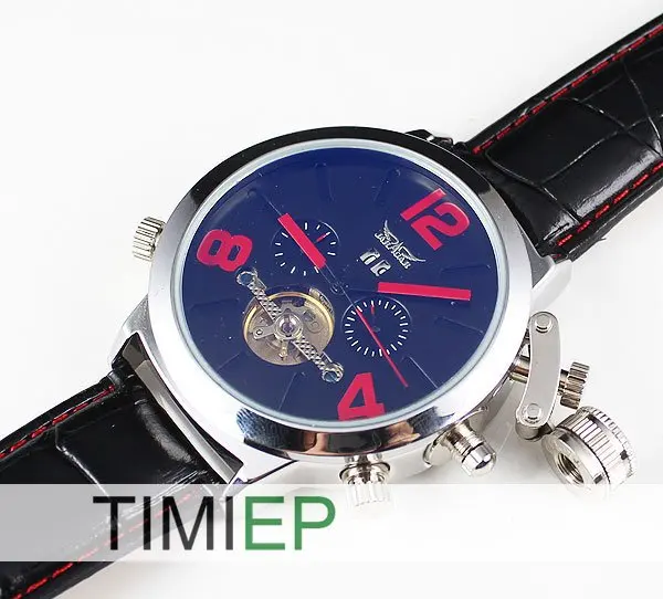 

Hot! Mens Big Face Tourbillon Automatic Leather Band Wrist Watch Skeleton Mechanical TIMI Watch