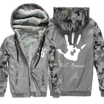 

2019 Winter Fleece Thick Hoodies Men Print Skyrim Dark Brotherhood Hand Sweatshirt For Male Camouflage Hoody Brand Tracksuits