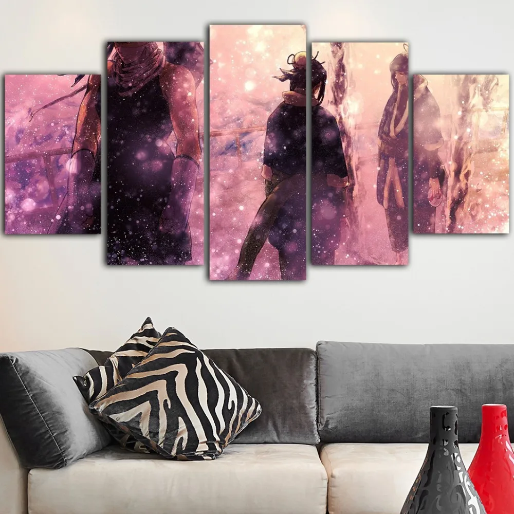 5Pieces Hot Anime Naruto Poster Cuadros Decoracion Dormitorio Canvas Painting Tableau Mural Room Decor Drop Shipping | Дом и сад