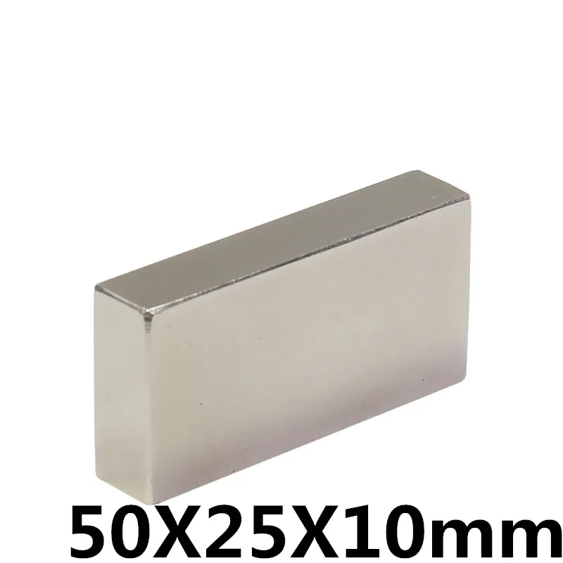 

2 pcs 50x25x10 mm Powerful Neodymium Magnet Block N35 50*25*10mm Square super strong magnetic for Craft