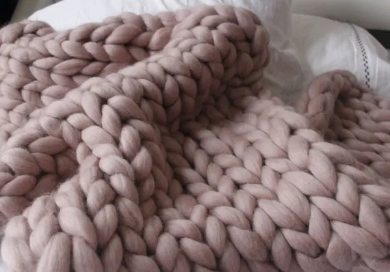 Мериносовая шерсть массивное вязаное шерстяное одеяло, рука вязаное одеяло, Шерсть бросок, бросок шерстяное одеяло 100 см* 120 см