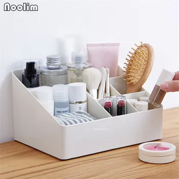 

Plastic Multi-grid Makeup Storage Box Office Desktop Organizer Cosmetic Lipstick Jewelry Storage Box Remote Control Holder