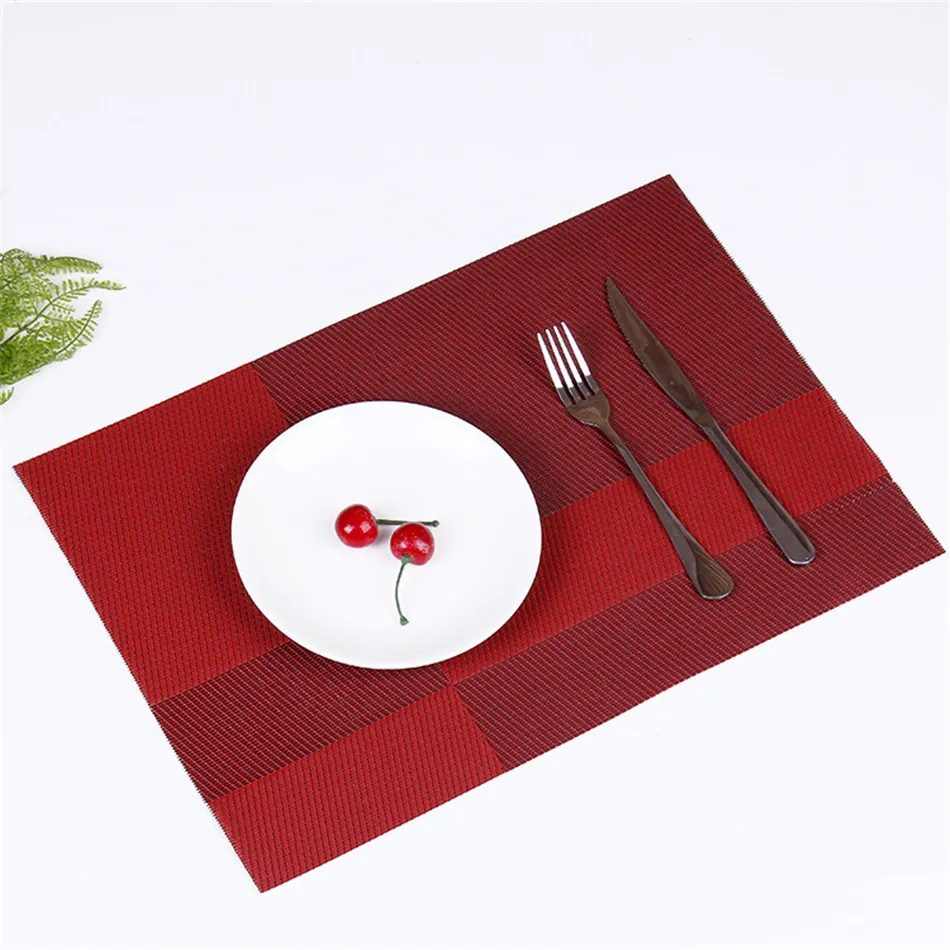 Plastic PVC Dining Table Mat Heat Insulation Non-Slip Simple Placemats Disc Pads Bowl Tableware Pad Coaster Kitchen Accessories (10)
