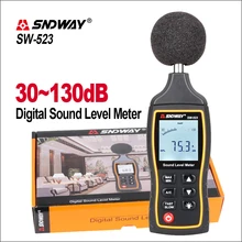 SNDWAY Mini Digital Noise Sound Level Meter Beschreiben Meter 30-130dBA 1,5 DB Genauigkeit LCD Sound Level Meter Tester SW-523