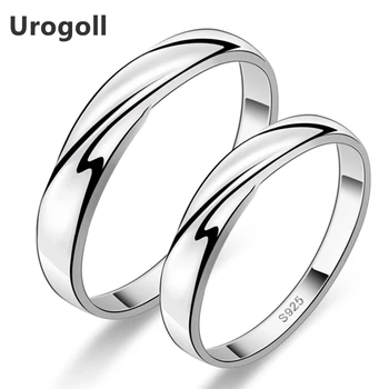 

Fine Jewelry Real 925 Sterling Silver Ring Korean Style Pure Silver Jewelry Simple Intertwined Love Couple Rings For Women Men