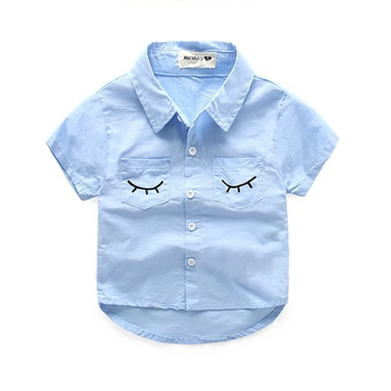 Рубашка из хлопка для мальчиков и аксессуары к ней Футболка для мальчиков одежда для маленьких мальчиков Рубашки и блузки для детей Все для детей - Цвет: Boy Shirts 01