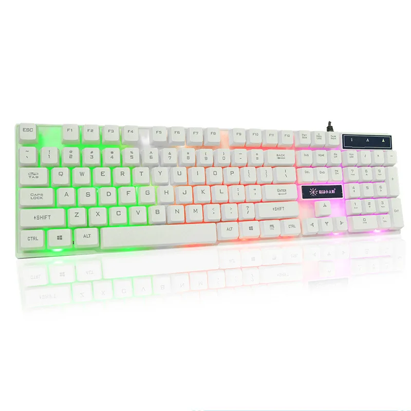 

SunRose Game Keyboard Backlight Game Computer Desktop Home Light-emitting Robot Hand-held Laptop with USB Cable Keyboard