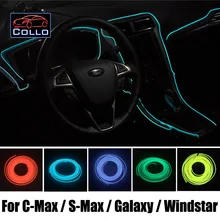 Автомобиль Для Укладки 9 М EL Провода Для Ford C-Max/S-Max/Galaxy/Windstar/Автомобиль Романтическая Атмосфера Лампы/Гибкий Неон Холодный Свет