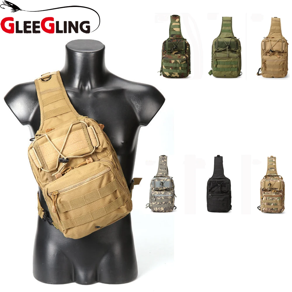 

Fishing Reel Cover Outdoor Tactical Chest Bag Multi-functional Sports Riding Fishing Lightweight One-shoulder Slung Backpack