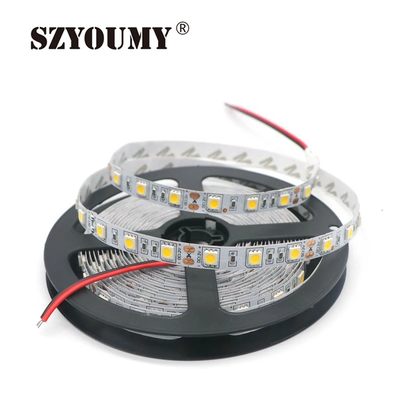 SZYOUMY High quality DC12V SMD 5050 LED Strip lights IP20 non-waterproof 60leds/m 5m/roll strip Free shipping | Лампы и освещение