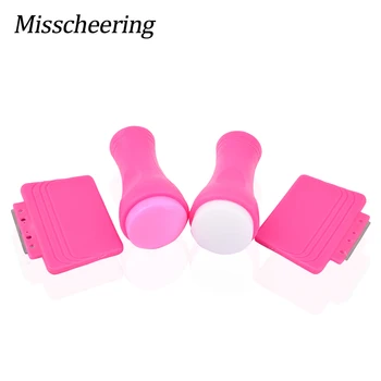 

1Set 2.4cm Soft Silicone Refill Head Bowling Squishy Silicone Nail Art Stamper Scraper Set DIY Nail Stamping Template Tools